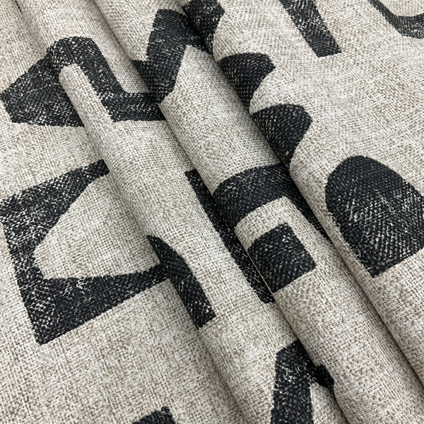 PKL Studio Secret Code Basketweave Coal | Medium/Heavyweight Basketweave Fabric | Home Decor Fabric | 54" Wide