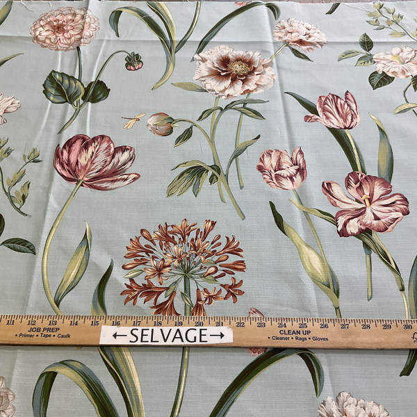 Waverly Escape To Eden Floral Duck Seaside | Medium Weight Duck Fabric | Home Decor Fabric | 54" Wide