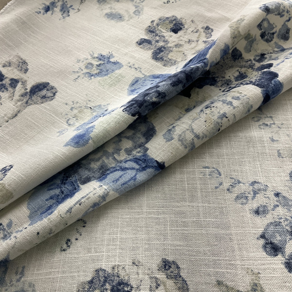 Waverly Nora Floral Slub Duck Chambray | Medium Weight Duck Fabric | Home Decor Fabric | 54" Wide