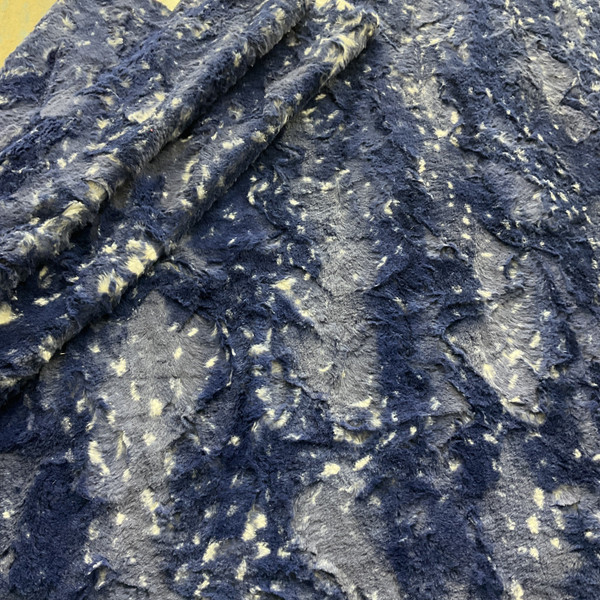 EZ Fabric Doe Snuggle Faux Fur Navy | Very Heavyweight Faux Fur Fabric | Home Decor Fabric | 58" Wide