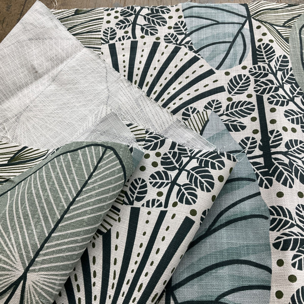 STOF France Digital Siwa Canvas Jade | Medium Weight Canvas Fabric | Home Decor Fabric | 55" Wide