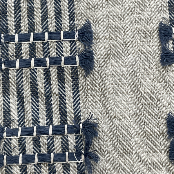 Swavelle Day Dreamer Woven Embroidered Blue | Home Decor Fabric | 53.5" Wide