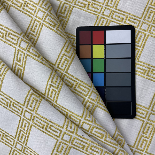 Bella Dura Home Indoor/Outdoor Performance Fair And Square Woven Lemon Yellow  | Home Decor Fabric | 54" Wide