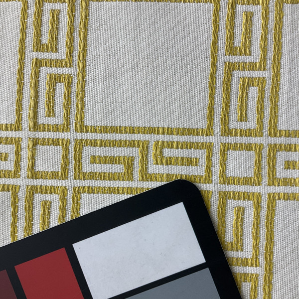 Bella Dura Home Indoor/Outdoor Performance Fair And Square Woven Lemon Yellow  | Home Decor Fabric | 54" Wide