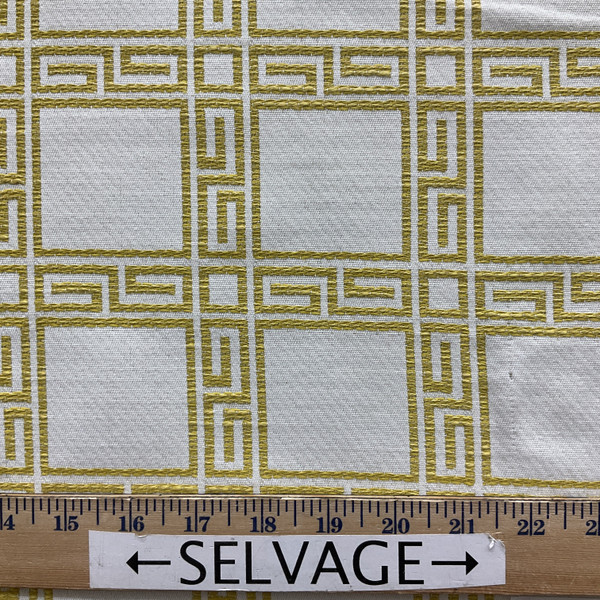 Bella Dura Home Indoor/Outdoor Performance Fair And Square Woven Lemon Yellow  | Home Decor Fabric | 54" Wide