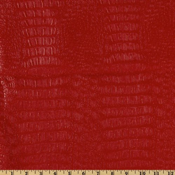Faux Leather Gator Red | Heavyweight Faux Leather Upholstery | Home Decor Upholstery | 54" Wide
