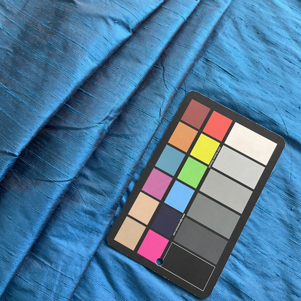 Dupioni Silk Fabric Iridescent Teal Blue | Lightweight Dupioni Upholstery | Home Decor Upholstery | 54" Wide