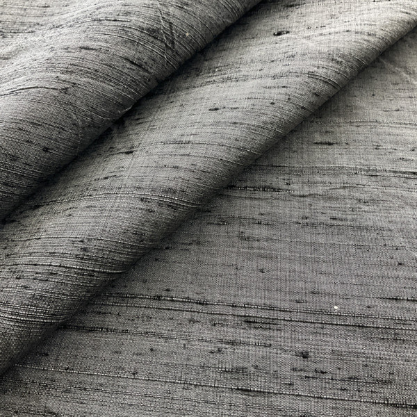 Dupioni Silk Fabric Iridescent Platinum | Lightweight Dupioni Upholstery | Home Decor Upholstery | 54" Wide