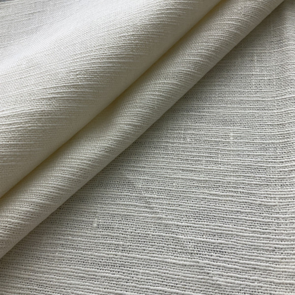 Off White Slub Weave | Upholstery Fabric | Solid | 54" Wide | By the Yard