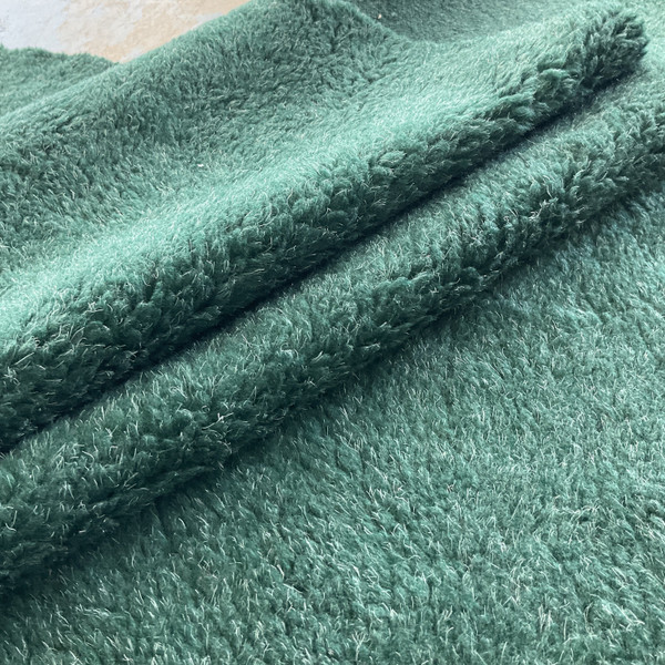 Heathered Green Faux Fur | Apparel Fabric