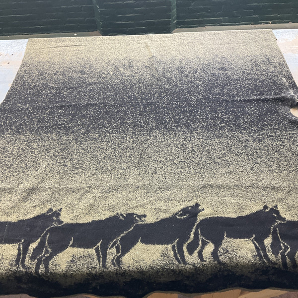 Howling Wolves Fleece | Black Taupe | Apparel Craft Fabric