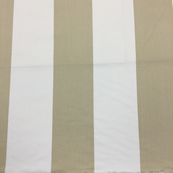 1 Yard Piece of Extra Thick Horizontal Stripes Beige / White | Home Decor Fabric | Premier Prints | 54 Wide | By the Yard | KTYPRT-1174-REM2