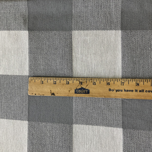 1.125 Yard Piece of Artistry Buffalo Check Jacquard Grey/White | Heavyweight Jacquard Fabric | Home Decor Fabric | 56" Wide