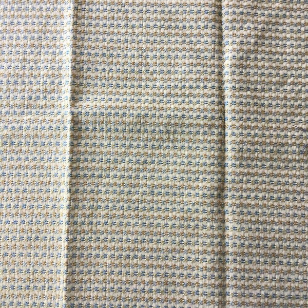 2.75 Yard Piece of Tan with Blue Woven Texture | Upholstery Fabric | 56 W | By the Yard | Durable