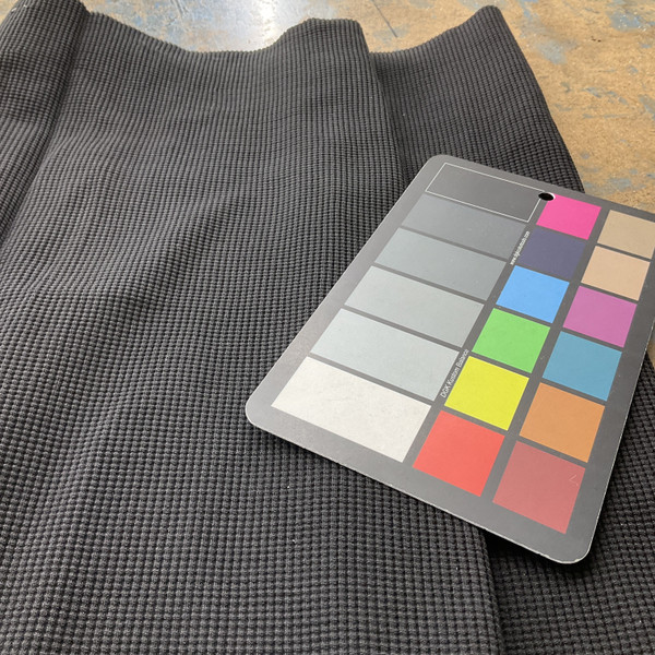 Black Solid Grid Knit  Jersey Knit Tube Fabric |  Circular | Clothing and Apparel | Medium weight | 40 " circumference | Sold by the Yard