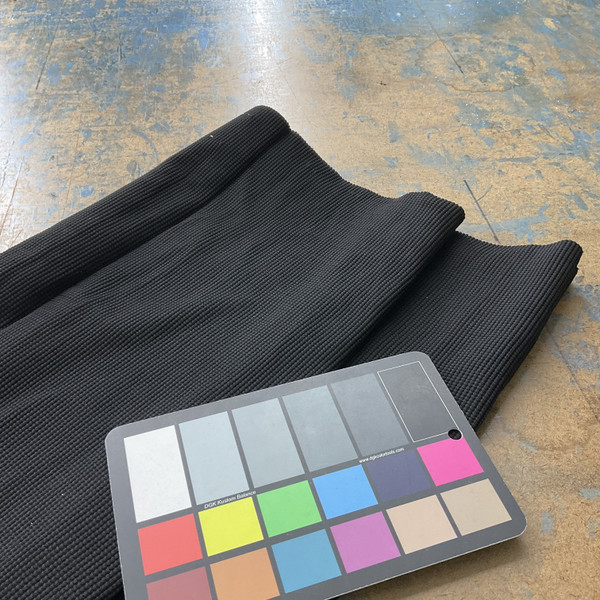Black Solid Grid Knit  Jersey Knit Tube Fabric |  Circular | Clothing and Apparel | Medium weight | 40 " circumference | Sold by the Yard