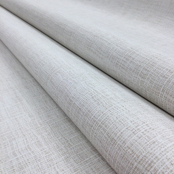2 Yard Piece of Woven Textured Vinyl Fabric in White and Off White | Outdoor Table Coverings / Window Shades | 46" Wide | By the Yard