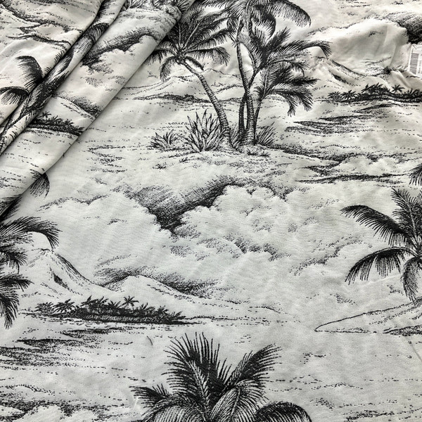 2.25 Yard Piece of Bella Dura Home Performance Jacquard Seas The Day Ebony | Heavyweight Outdoor, Jacquard Fabric | Home Decor Fabric | 54" Wide