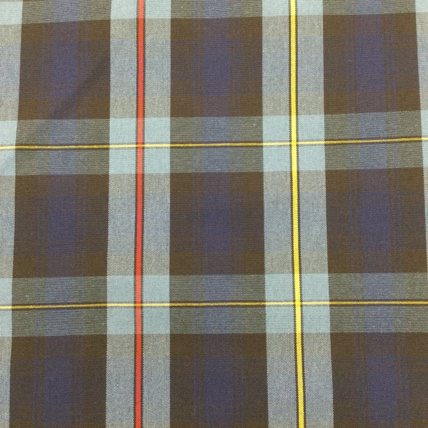 3.125 Yard Piece of Plaid Woven Fabric in Shades of Blue with Red and Yellow | Drapery / Upholstery / Slipcovers | 60" Wide | By the Yard