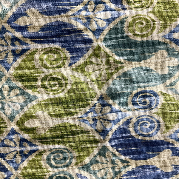 Sherato in Ikat | Home Decor Fabric | Ikat Blue / Green | Williamsburg | Medium Weight | 54" Wide | By the Yard