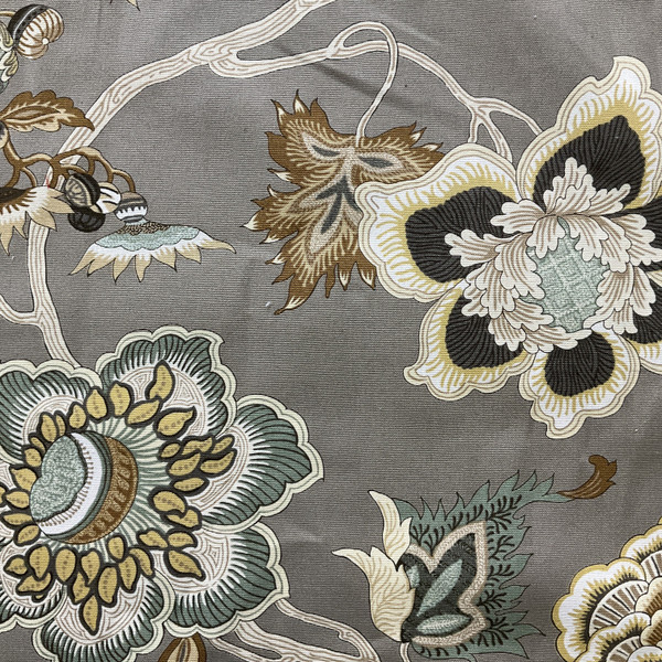 Samoan Plantation in Opal | Home Decor Fabric | Large Scale Jacobean Green / Taupe | Imani Home | Medium Weight | 54" Wide | By the Yard