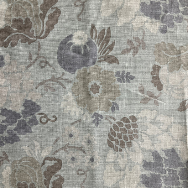 Soft in Whisper | Home Decor Fabric | Floral in Pale Blue / Lavendar / Grey | Braemore | Linen Like | Medium Weight | 54" Wide | By the Yard