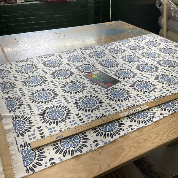 Campania in Navy | Home Decor Fabric | Blue Navy White | Geometric | Drapery | Braemore Textiles by Serena and Lily | 54" Wide | By The Yard