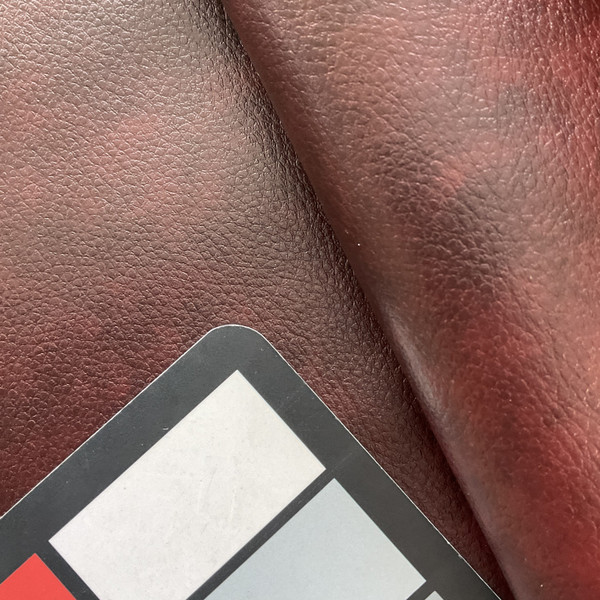 Oregon Trail in Bourbon Red Brown | Faux Leather Upholstery Fabric | Light Pebbled Grain | Vinyl | Heavy Weight / Durable | 54" Wide | By the Yard