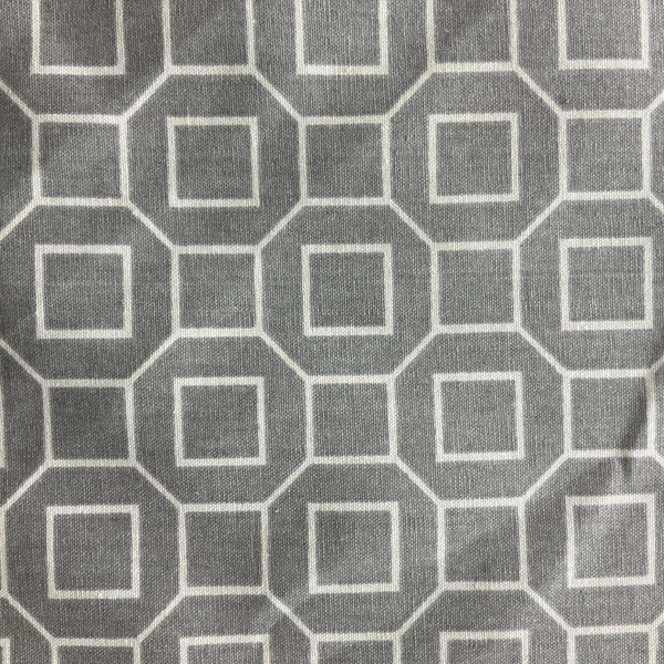 Soho in Silver | Home Decor Fabric | Geometric in Grey / Off White | Kaufmann | Medium Weight | 54" Wide | By the Yard