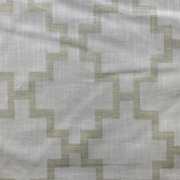 Seabreeze in Lily Pond | Drapery / Light Upholstery Fabric | Geometric in Off White / Pale Green | Medium Weight | 54" Wide | By the Yard