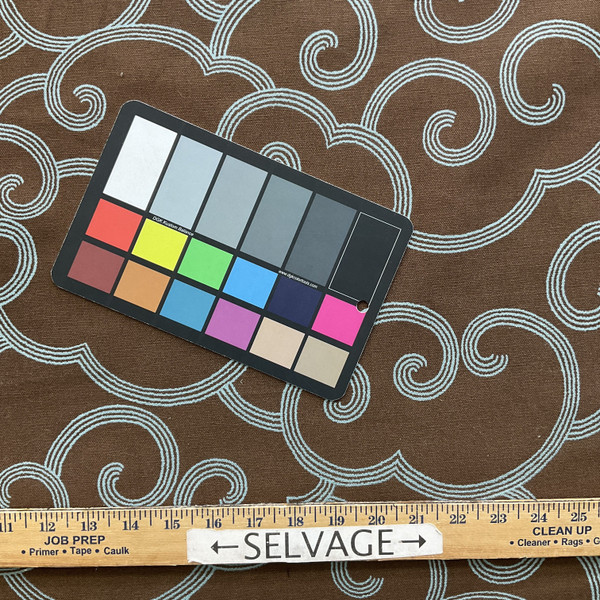 Clouded in Brown | Home Decor Fabric | Brown Blue Swirls | Waverly | Medium Weight | 54" Wide | By the Yard