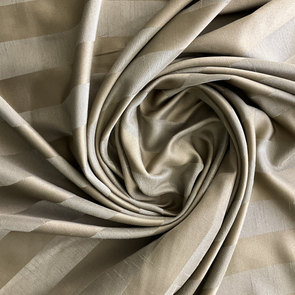 Frappie in Mocha Brown | Lightweight Drapery Fabric | Stripes in Two Tone Brown | 54" Wide | By the Yard