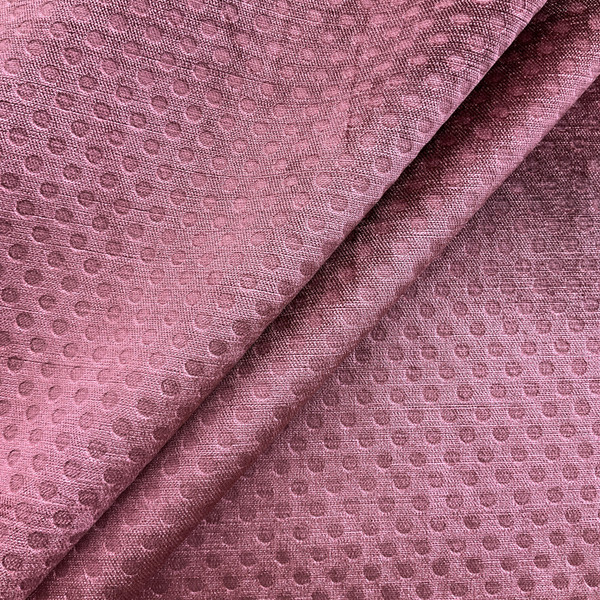 Ruby Red Dots Embossed Velvet Fabric | Upholstery | Heavyweight | 54" Wide | By The Yard | Imprint in Ruby