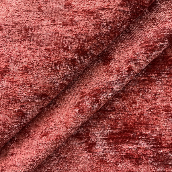 Impasto in Ruby | Upholstery Fabric | Red Mottled Chenille Velvet | Heavy Weight | 54" Wide | By The Yard