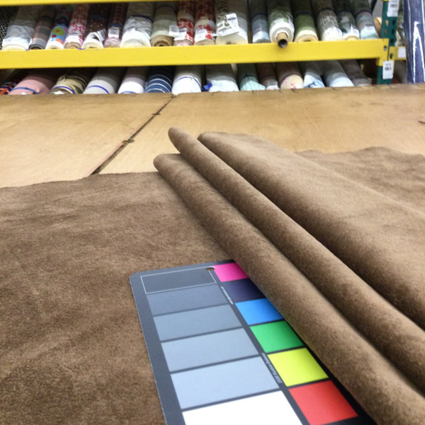 2 Yard Piece of Solid Brown Velvet Fabric | Heavyweight Upholstery | 54" Wide | By the Yard