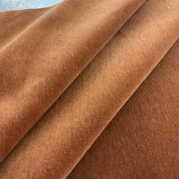 Rust Brown Velvet Upholstery Fabric | Super Soft | Heavyweight / Durable | 54" Wide | By the Yard