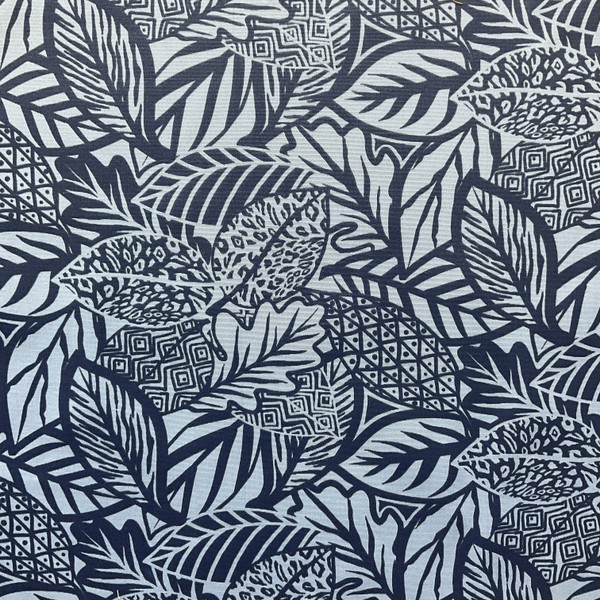 Solarium Maven in Capri | OUTDOOR Home Decor Fabric | Tropical Leaves in Two Tone Blue | Richloom | Medium Weight | 54" Wide | By the Yard (Also sku fdc0123-0764286)