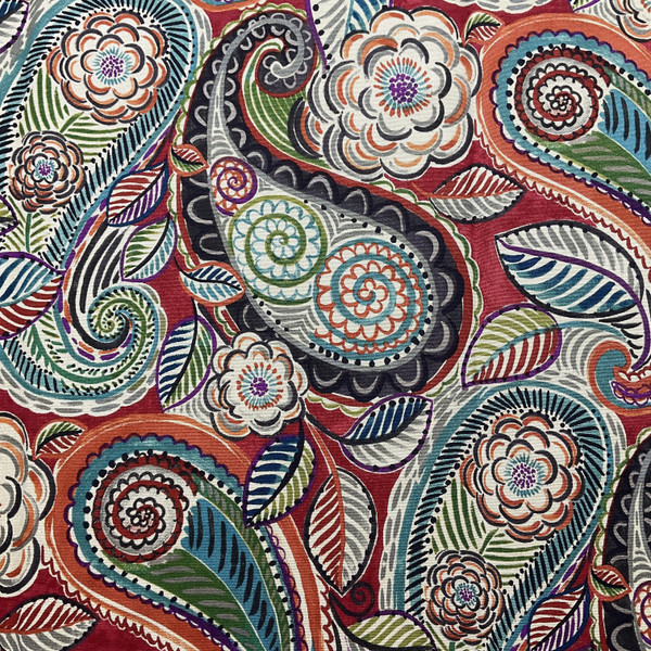 2 Yard Piece of Waverly Mayan Market Duck Caliente | Medium/Heavyweight Duck Fabric | Home Decor Fabric | 54" Wide