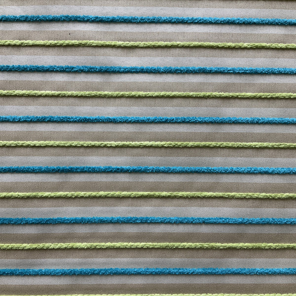 Jupiter in Green | Upholstery Fabric | High Performance | Green Blue Textured Stripe | Medium Weight | 54" Wide | By The Yard