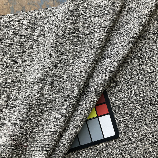 Dita in Basalt | Upholstery Fabric | Variegated Black / Off White | Medium Weight | 54" Wide | By the Yard