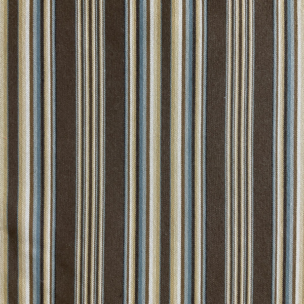 Stripes in Brown / Tan / Blue-Grey | Upholstery Fabric | Medium Weight | 54" Wide | By the Yard