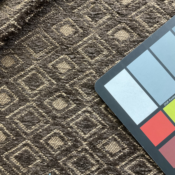 Chanti in Fudge | Upholstery Fabric | Chenille Diamonds in Dark Brown / Bronze | Heavyweight | 54" Wide | By the Yard