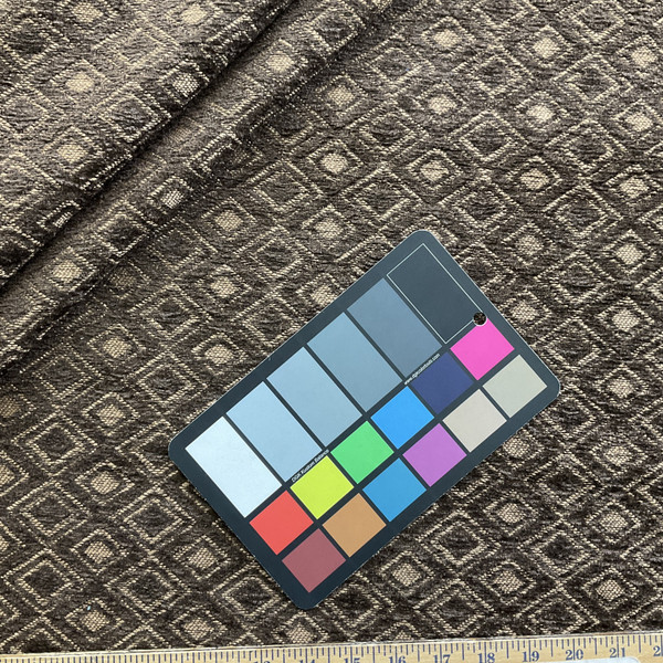 Chanti in Fudge | Upholstery Fabric | Chenille Diamonds in Dark Brown / Bronze | Heavyweight | 54" Wide | By the Yard