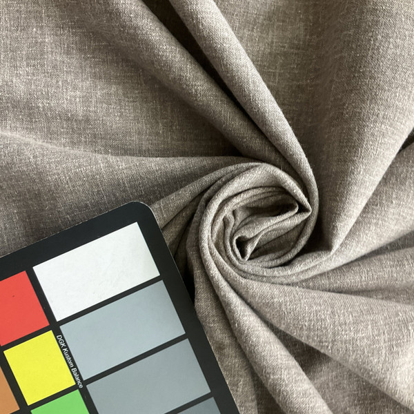 Shrewberry in Plainstone | Linen Like Upholstery / Drapery Fabric  | Light Taupe | Medium Weight | 54" Wide | By the Yard