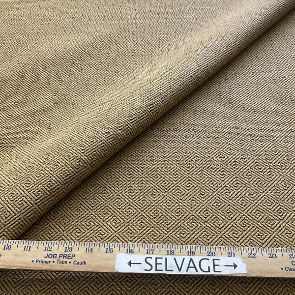 Lodge in Wheat | Upholstery Fabric | Greek Key Weave | Commercial Grade / High Performance | 54" Wide | By the Yard