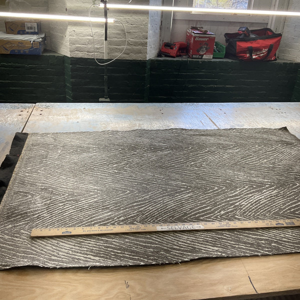 Idol in Pewter | Upholstery Fabric | Chenille | Large Scale Chevron | Grey and White | Heavy weight | 54" Wide | By the Yard