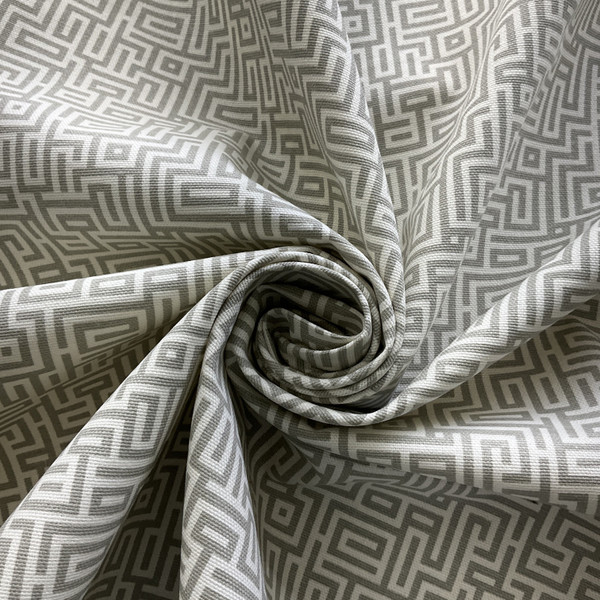 Interlochen in Slate | Home Decor Fabric | Maze Design in Grey / Off White | Magnolia Home | 54" Wide | By the Yard