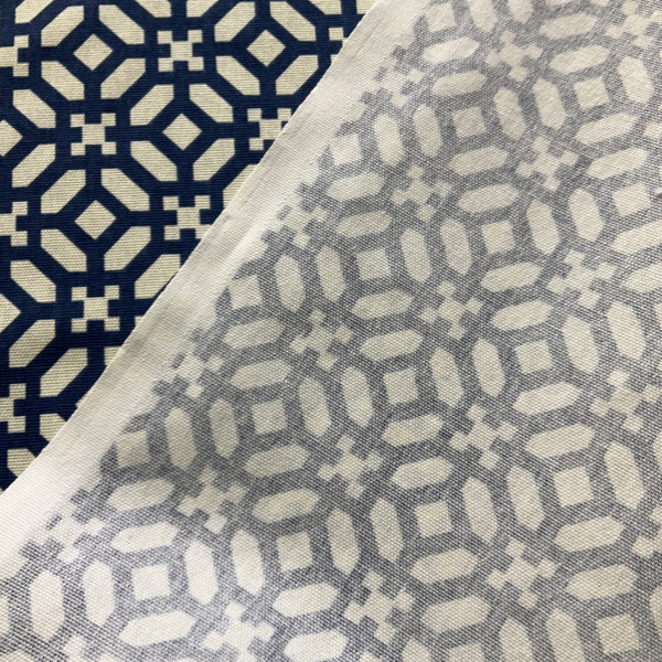 In the Frame in Bluejay | Home Decor Fabric | Blue White Lattice | Medium Weight | Waverly | 45" Wide | By the Yard