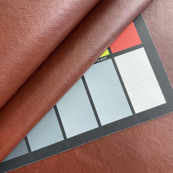 Cantina in Chili / Reddish Brown | Faux Leather Vinyl Upholstery Fabric | Light Grain | Workable | 54" Wide | By the Yard