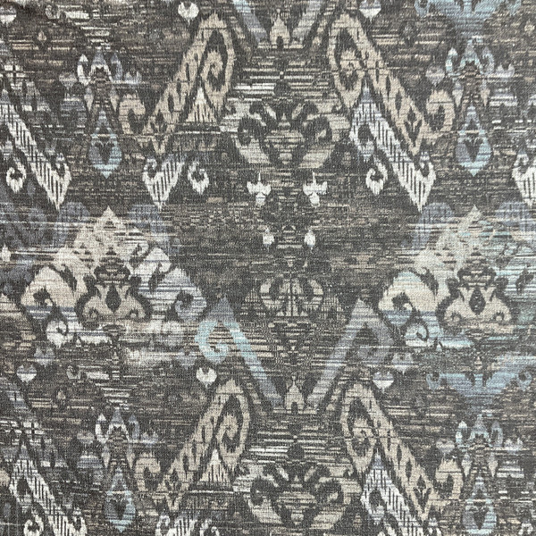 Vaquero in Espresso | Home Decor Fabric | Southwestern Ikat in Brown / Blue | Medium Weight | 54" Wide | By the Yard